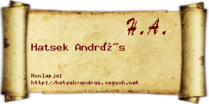 Hatsek András névjegykártya